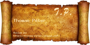 Thomae Péter névjegykártya